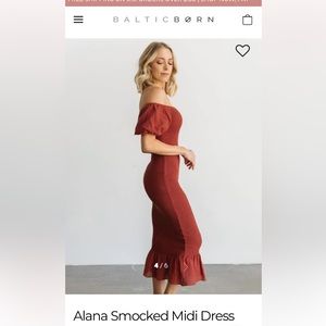 Baltic Born Alana Smocked Midi Dress with tags